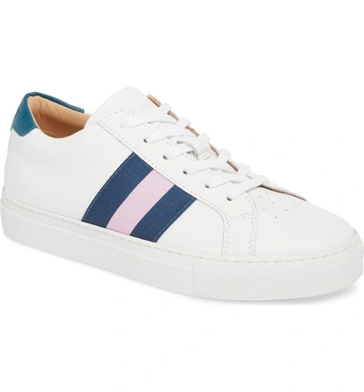 Greats Royale Stripe Sneaker In White/ Navy/ Pink