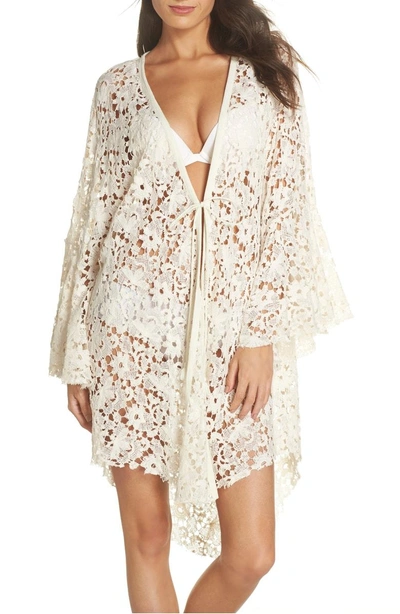 Free People Tie-front Lace Topper In Ivory