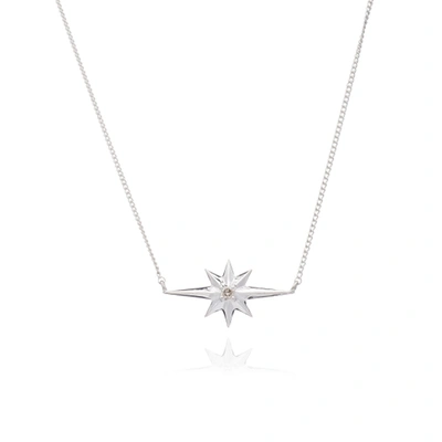 Rachel Jackson London Rockstar Diamond Necklace Silver In Sterling Silver