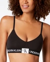 Calvin Klein Monogram Unlined Triangle Bralette In Black