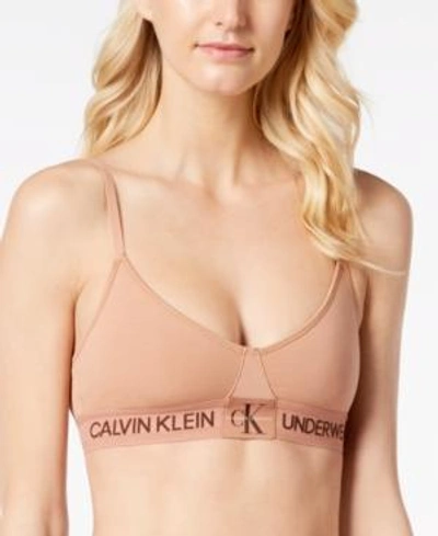 Calvin Klein Monogram Unlined Triangle Bra Qf4919, First At Macy's In Unity
