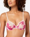 Calvin Klein Sheer Marquisette Underwire Unlined Demi Bra Qf1680 In Darling Rose