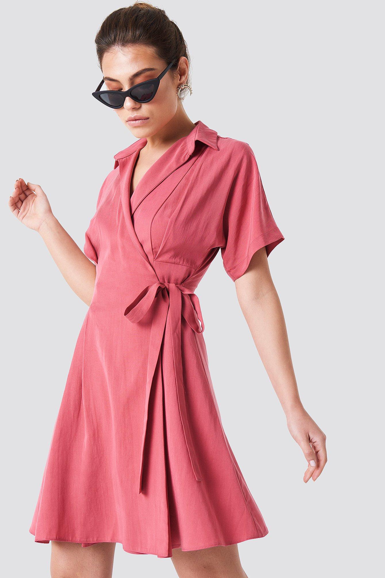 wrap around midi dress