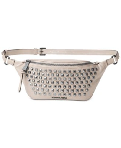 Michael Kors Michael Rhea Zip Pyramid Stud Belt Bag In Cement | ModeSens