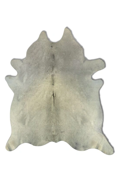 Natural Genuine Cowhide Rug In Gray