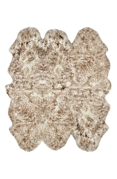 Natural Genuine Sheepskin Rug In Gradient Chocolate