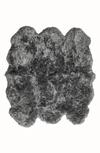 Natural Genuine Sheepskin Rug In Grey