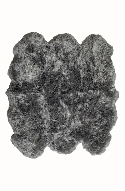 Natural Genuine Sheepskin Rug In Grey