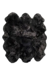 Natural Genuine Sheepskin Rug In Black