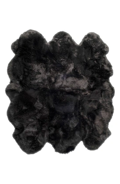Natural Genuine Sheepskin Rug In Black