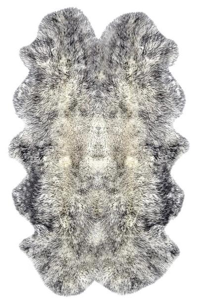 Natural Genuine Sheepskin Quattro Rug In Grey