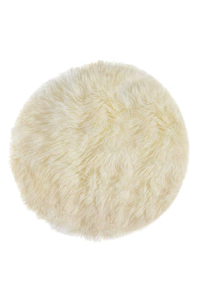 Natural Genuine Sheepskin Circular Rug In