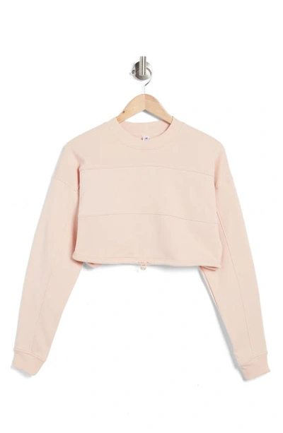 90 Degree By Reflex Brushed Cropped Long Sleeve Shirt In Peach Whip