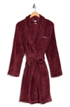 Calvin Klein Plush Robe In Gex Tawny Port