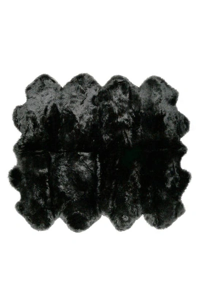 Natural Genuine Sheepskin Rug In Black