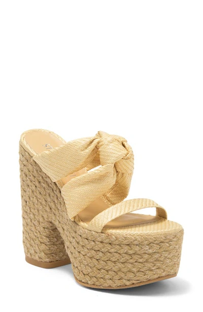 Stuart Weitzman Playa Knot Platform Sandal In Wheat/ Natural