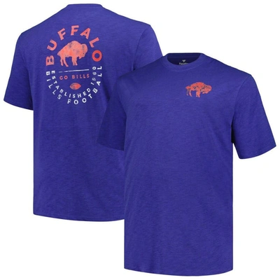 Profile Men's  Royal Buffalo Bills Big And Tall Two-hit Throwback T-shirt