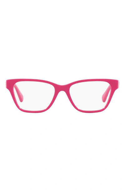 Versace 46mm Rectangular Optical Glasses In Fuchsia