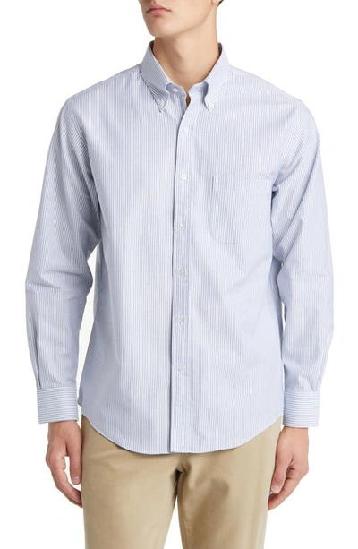 Brooks Brothers Regular Fit Stripe Cotton Oxford Dress Shirt In Blue White Stripe