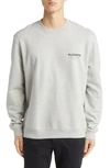 Allsaints Underground Logo Organic Cotton Graphic Sweatshirt In Grey Marl