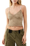 Bdg Urban Outfitters Lace Crop Camisole In Sand