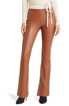 Commando Faux Leather Flare Leggings In Cocoa