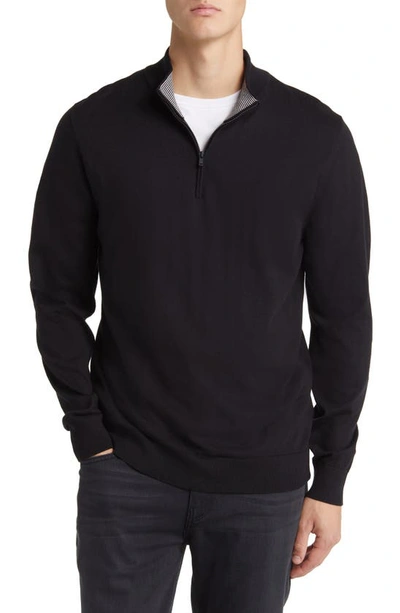 34 Heritage Quarter Zip Sweater In Black