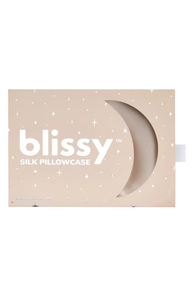 Blissy Mulberry Silk Pillowcase In Champagne/ Holiday Box