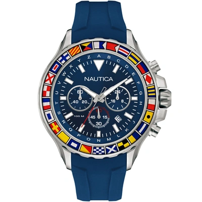 Nautica Mens Nst 1000 Chronograph Sport Watch - Blue