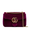 Gucci Fuchsia Marmont Medium Velvet Quilted Bag In 5671 Fushia 