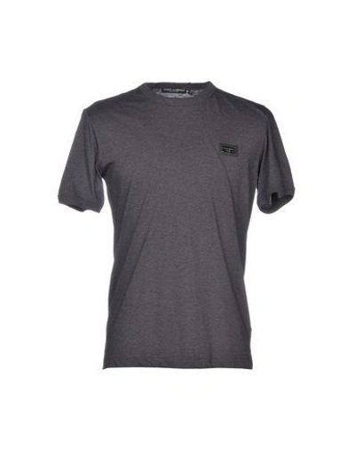 Dolce & Gabbana Man T-shirt Lead Size 50 Cotton, Zama, Calfskin