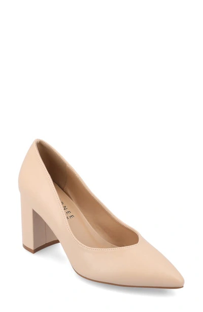 Journee Collection Simonne Pointed Toe Pump In Vanilla