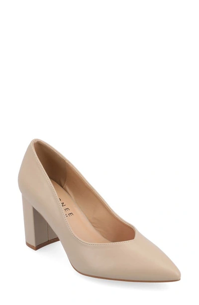 Journee Collection Simonne Pointed Toe Pump In Beige