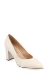 Journee Collection Simonne Pointed Toe Pump In Porcelain