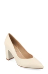 Journee Collection Simonne Pointed Toe Pump In Cream