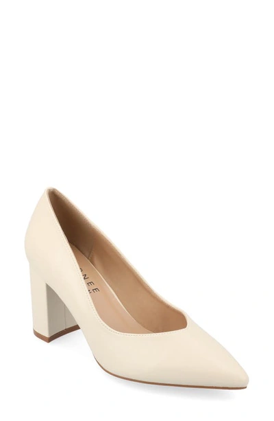 Journee Collection Simonne Pointed Toe Pump In Cream