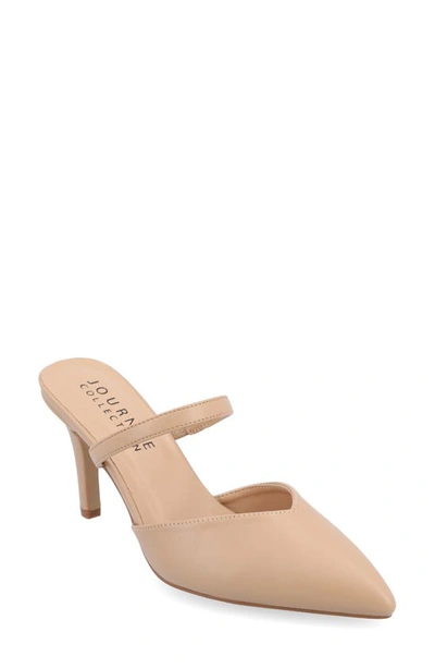 Journee Collection Yvon Pointed Toe Mule In Almond