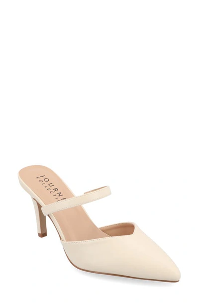 Journee Collection Yvon Pointed Toe Mule In Cream