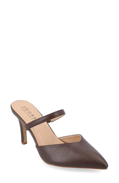 Journee Collection Yvon Pointed Toe Mule In Mahogany