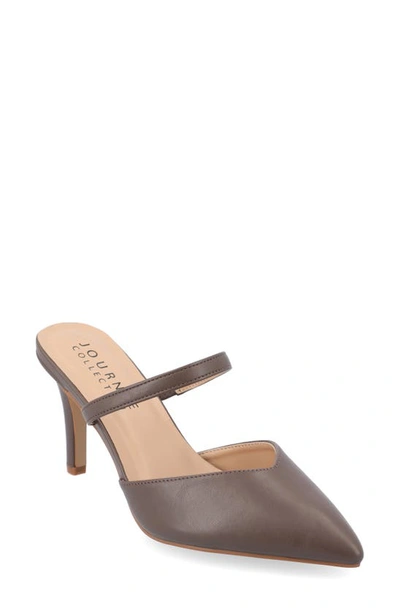 Journee Collection Yvon Pointed Toe Mule In Truffle