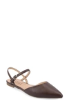 Journee Collection Martine Slingback Flat In Mahogany