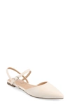 Journee Collection Martine Slingback Flat In Porcelain