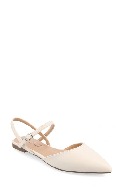 Journee Collection Martine Slingback Flat In Porcelain
