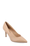 Journee Collection Gabriella Pointed Toe Pump In Almond
