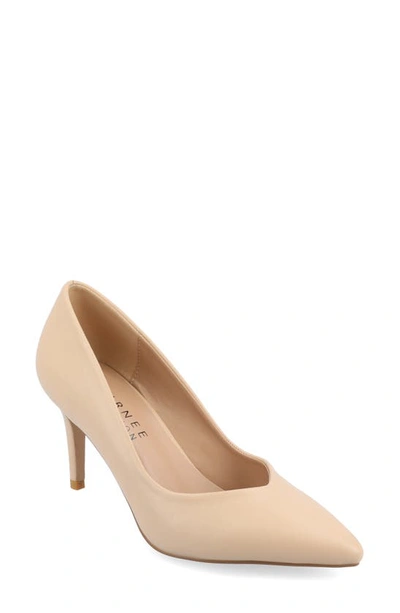 Journee Collection Gabriella Pointed Toe Pump In Shell