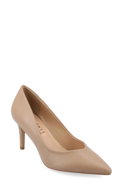 Journee Collection Gabriella Pointed Toe Pump In Mocha