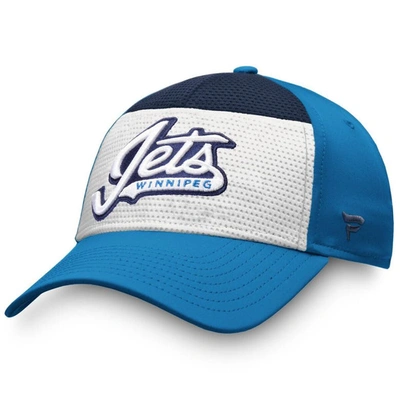 Fanatics Branded White/blue Winnipeg Jets Breakaway Alternate Jersey Flex Hat In White,blue
