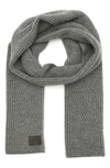 Allsaints Traveling Rib Knit Scarf In Gray