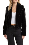 Blanknyc Shawl Collar Faux Fur Jacket In Black