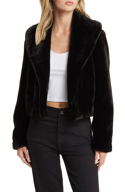 Blanknyc Shawl Collar Faux Fur Jacket In Be My Guest